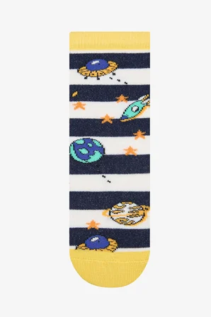 Erkek Çocuk Rocket In Space 3lü Lacivert Soket Çorap