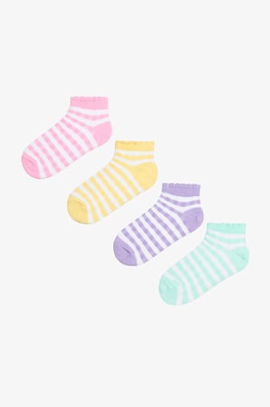 Kız Çocuk Colorful Lines 4lü Çok Renkli Patik Çorap