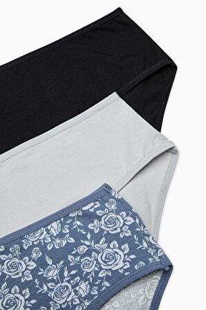 Simple Roses Çok Renkli  3lü Cover Slip Külot