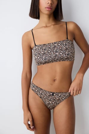 Leopard Bandeau Çok Renkli Üst