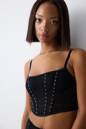 Siyah Corset Croplet