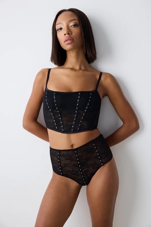 Siyah Corset Croplet