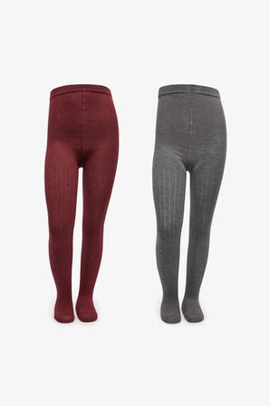 Kız Çocuk Pretty Rib Bordo 2li Külotlu Çorap