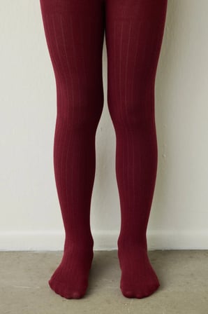 Kız Çocuk Pretty Rib Bordo 2li Külotlu Çorap