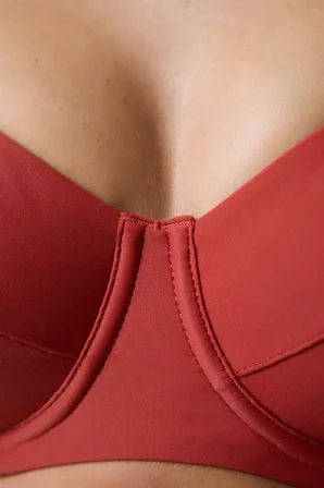 Tarçın Rengi Plus Push up Balenli Balconette Bikini Üstü