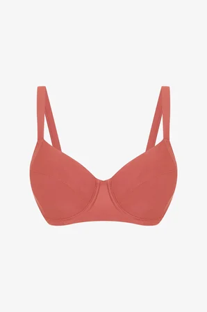 Tarçın Rengi Plus Push up Balenli Balconette Bikini Üstü