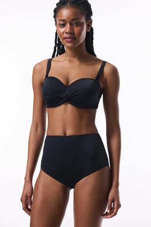 Siyah Beauty Toparlayıcı Balenli Balconette Bikini Üstü