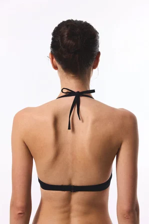 Siyah Cup Push Up Balenli Bikini Üstü