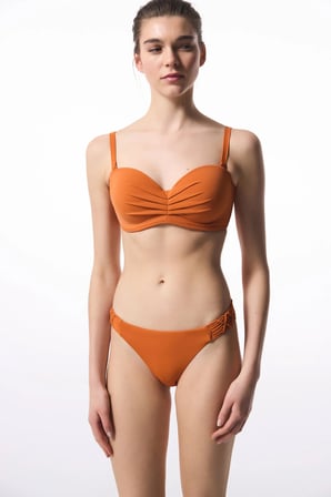 Turuncu Makrome Detaylı Bikini Altı