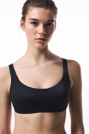 Siyah Bra Sabit Kaplı Bikini Üstü