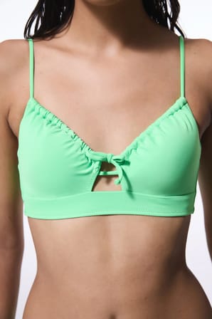 Yeşil Balenli Sabit Askılı  Bikini Üstü