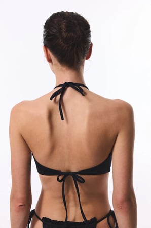 Siyah Reverse V Üçgen Bikini Üstü