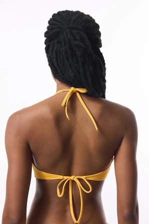 Sarı Reverse V Kesim Bikini Üstü