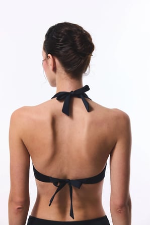 Siyah New Üçgen Twist Bikini Üstü