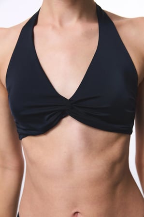 Siyah New Üçgen Twist Bikini Üstü