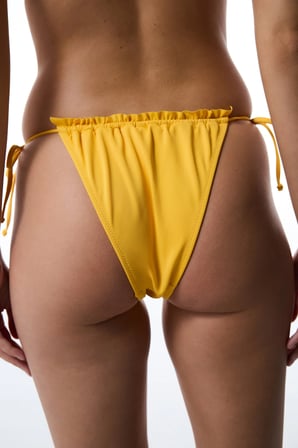 Sarı Super Frill Bağlamalı Düşük Bel Bikini Altı