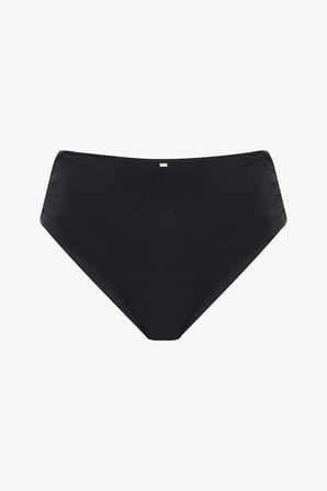 Siyah High Shirred Bikini Altı
