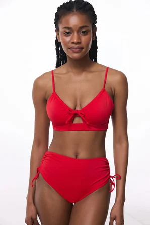 Kırmızı High Fashion Yüksek Bel Bikini Altı