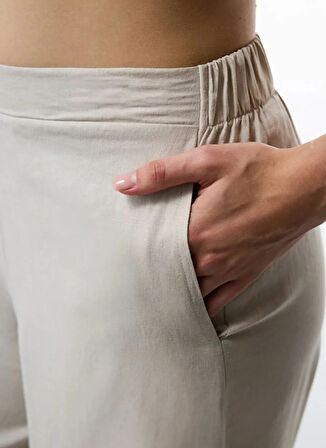 Penti Lastikli Bel Normal Taş Kadın Pantolon PLB39ZEX25IY