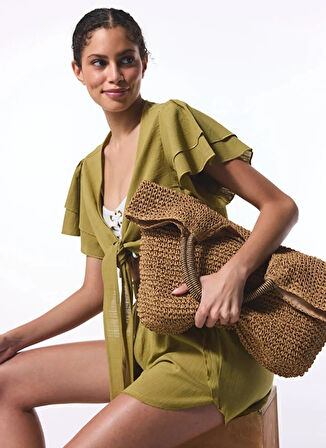 Penti Lastikli Bel Normal Yağ Yeşili Kadın Şort PLPL9B2U25IY