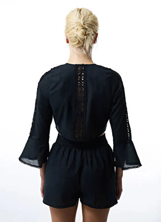 Penti V Yaka Siyah Kadın Bluz PL4H6S7425IY