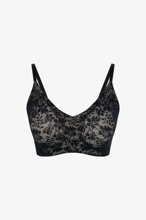 Tattoo Effect Lace Invisible Bonding Siyah Sütyen