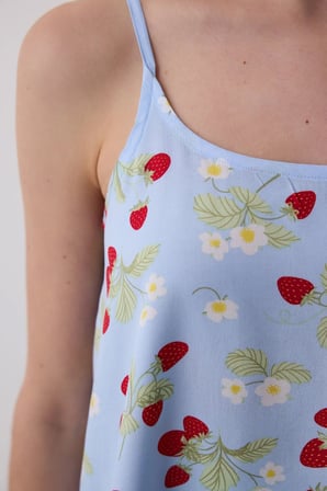 Strawberries Chally Açık Mavi Atlet Pijama Üstü