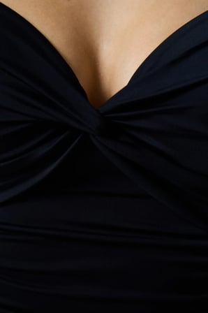 Siyah Büzgülü Bikini Üstü