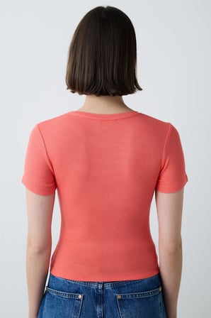Mercan Bisiklet Yaka Slim Fit Tişört