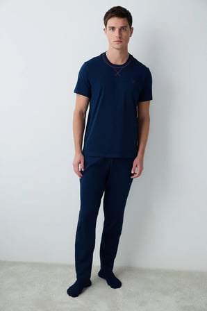 Erkek Navy Star Pijama Takımı