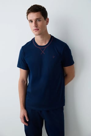 Erkek Navy Star Pijama Takımı