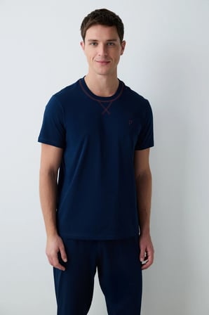 Erkek Navy Star Pijama Takımı
