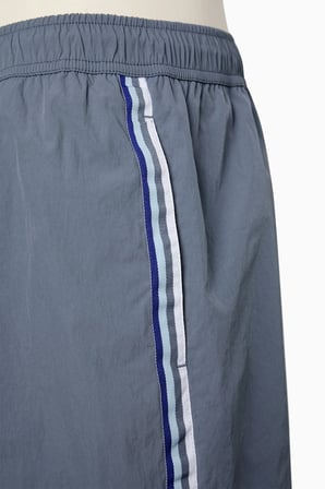 Gri Stripe Detail Çizgili Erkek Deniz Şortu