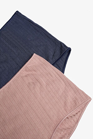 Modal Ribbed 2li Çok Renkli Boyshort