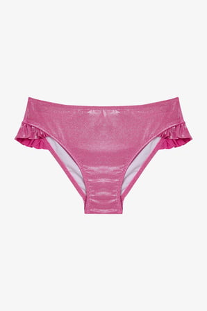 Pembe Kız Çocuk Shiny Üçgen Bikini Takımı