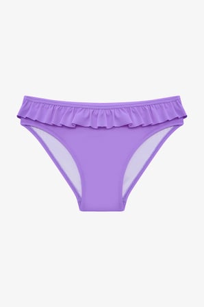 Lila Kız Çocuk Butterfly Fırfırlı Üçgen Bikini Takım