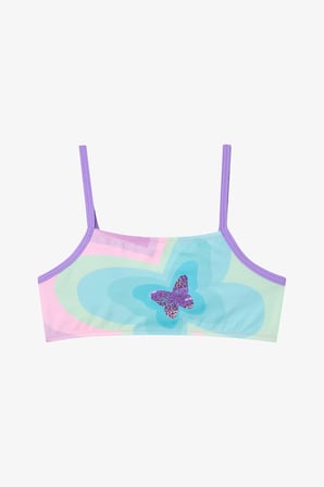 Kız Çocuk Rainbow Butterfly Halter Yaka Bikini Takımı