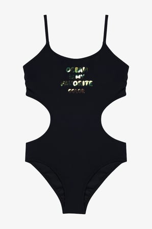 Siyah Genç Kız Hologram Monokini
