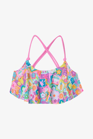 Kız Çocuk Holiday Mode Fırfırlı Bandeau Bikini Takımı