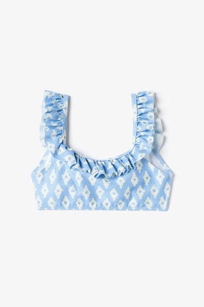Kız Çocuk Cute Flowers Desenli Bandeau Bikini Takımı