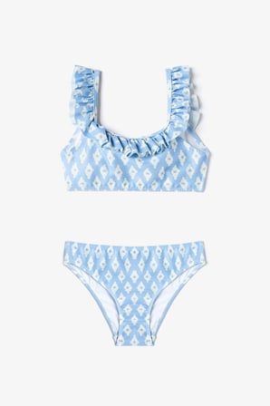 Kız Çocuk Cute Flowers Desenli Bandeau Bikini Takımı