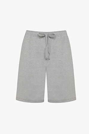 Basic Gray Şortlu Pijama Takımı