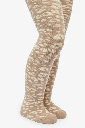 Kız Çocuk Pretty Leopard Towel Acı Kahverengi Külotlu Çorap