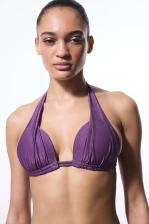 Mor Flora Cup Push Up Bikini Üstü