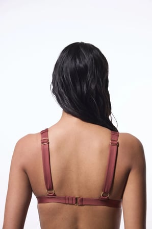 Açık Kahverengi Astrid Deep V Kesim Bikini Üstü
