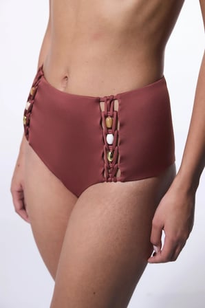 Açık Kahverengi Astrid High Yüksek Bel Bikini Altı
