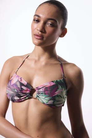 Briella Çiçekli Straplez Bikini Üstü