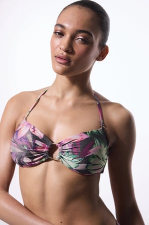 Briella Çiçekli Straplez Bikini Üstü