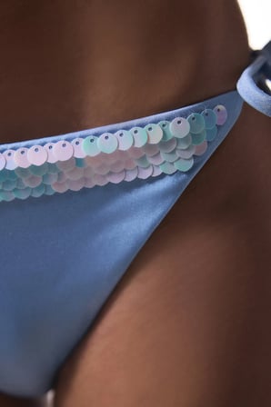 Sequin, Pullu Mavi Bikini Altı