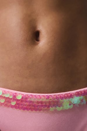 Sequin Pullu Pembe Bikini Altı 